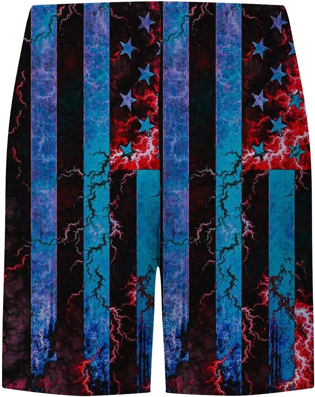 aihihe USA Flag Print Board Shorts for Men 4th of July Summer Beach Shorts Drawstring Loose Fit Lightweight Vacation Shorts