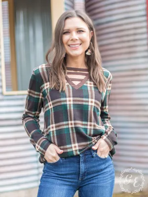 All About Fall with Caged V Neck Long Sleeve, Green