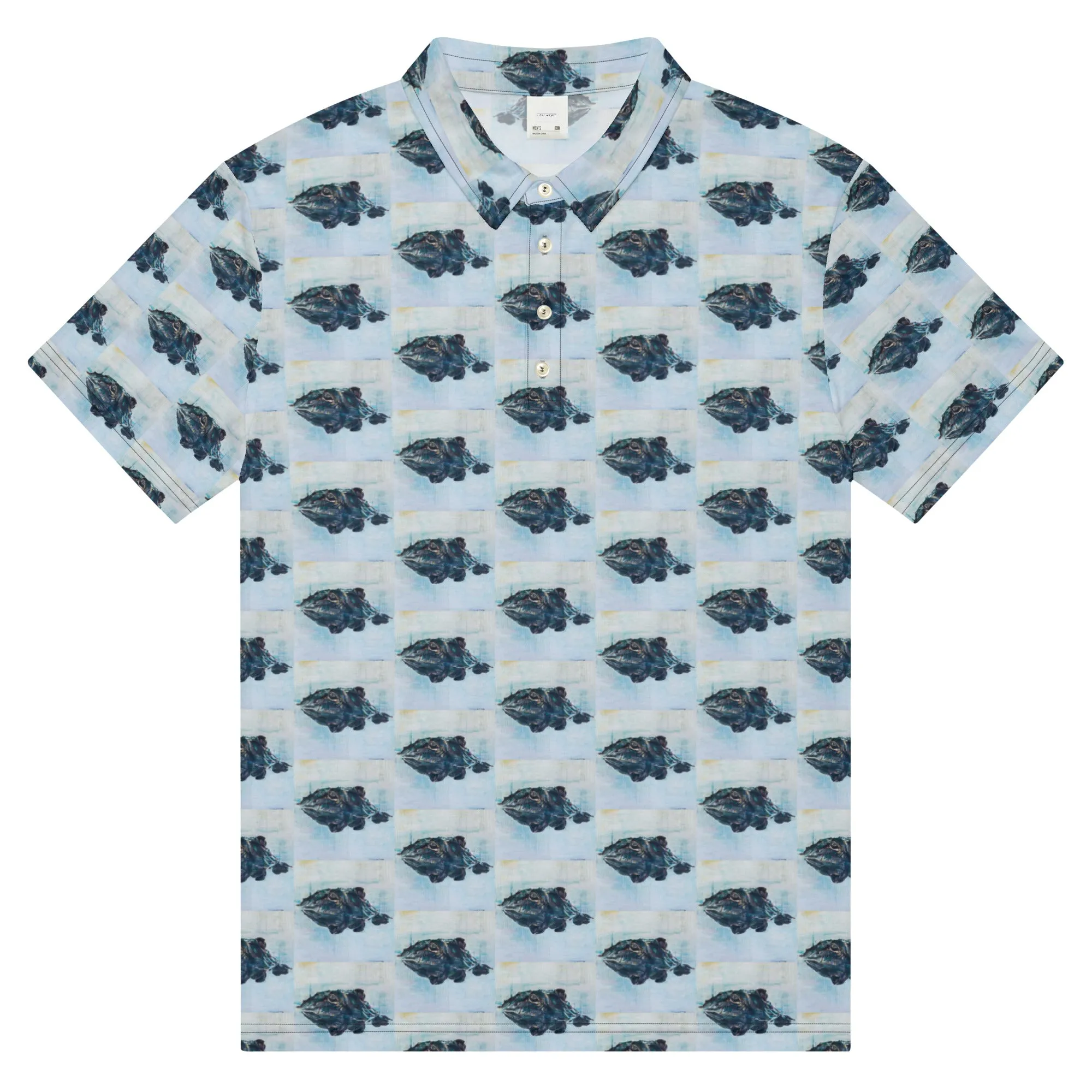 Aqua Gator Reflection Mens slim fit polo