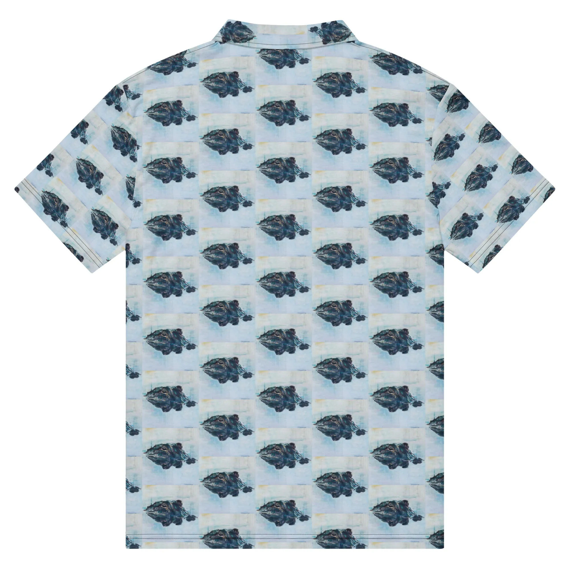 Aqua Gator Reflection Mens slim fit polo