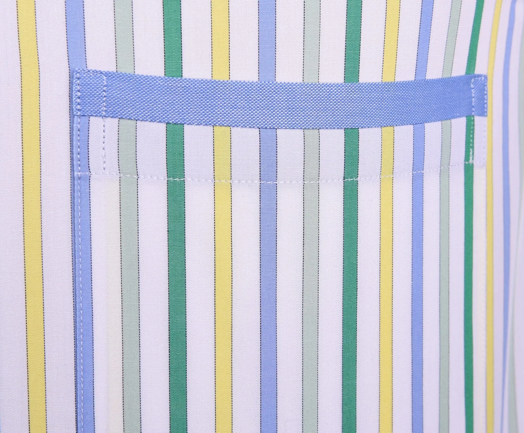 Blue Poplin Yellow Green Grey Striped Formal Business Dress Shirt