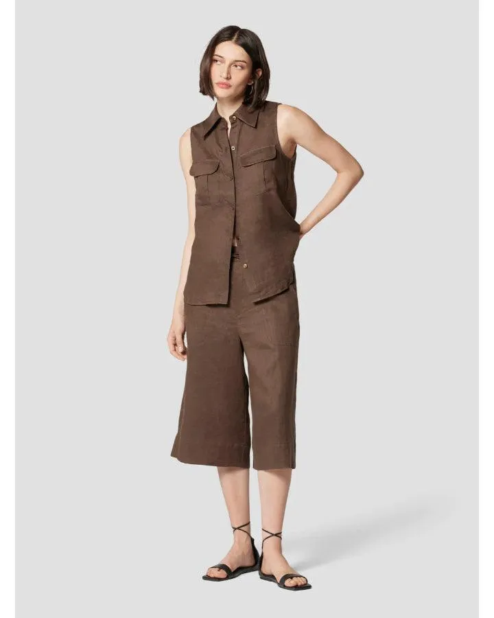 Camila Linen Sleeveless Shirt
