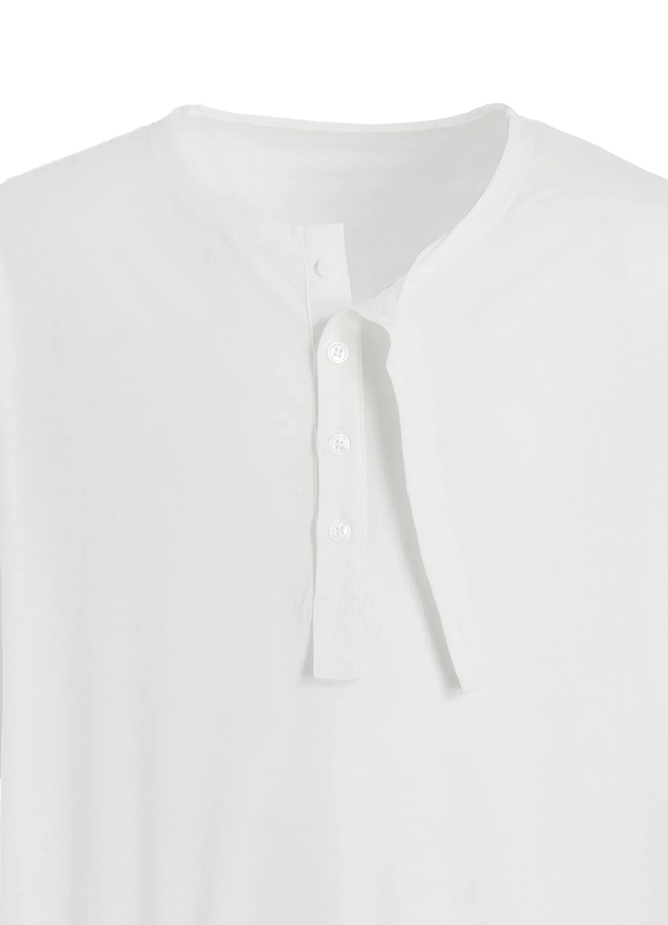 COTTON MODAL JERSEY HENRY NECK SS T