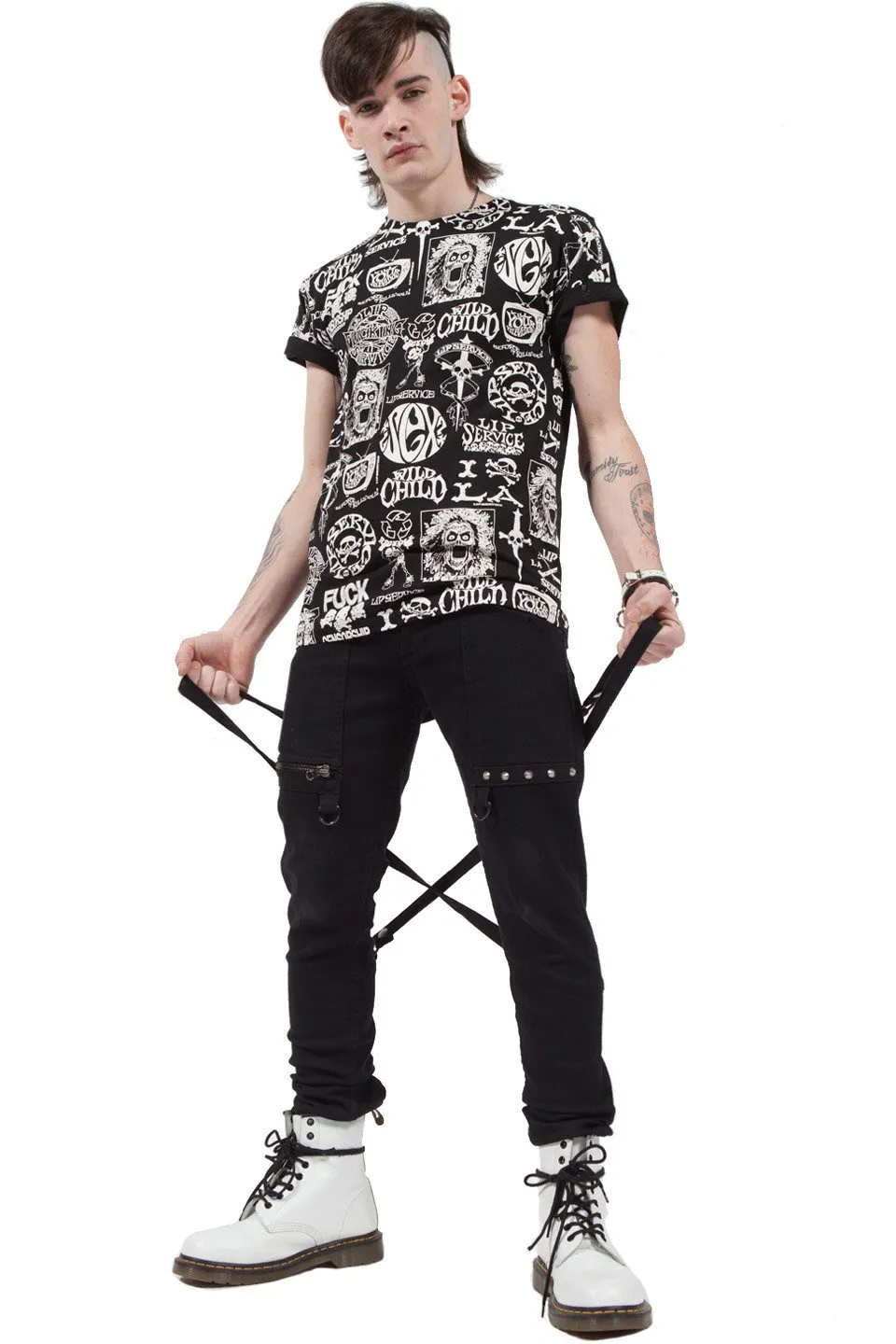 Cross Strap Stretch Jeans