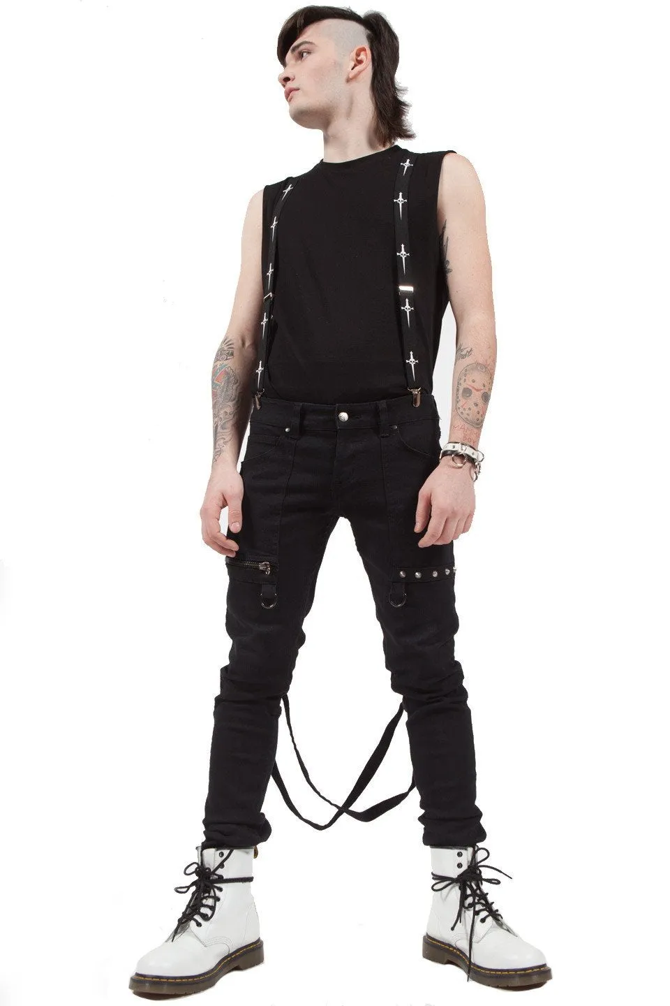 Cross Strap Stretch Jeans