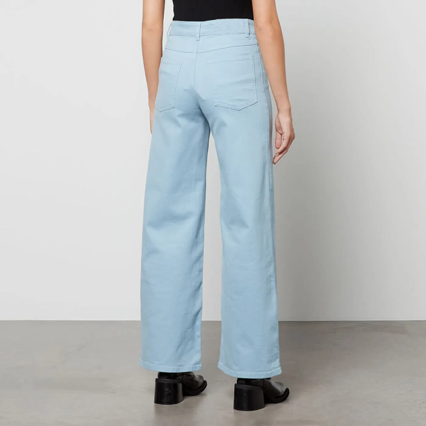 Cyan Blue Straight Leg Jeans