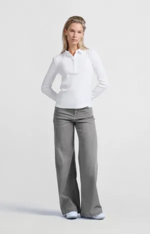 Denim trousers with extra wide legs and high waist - L32