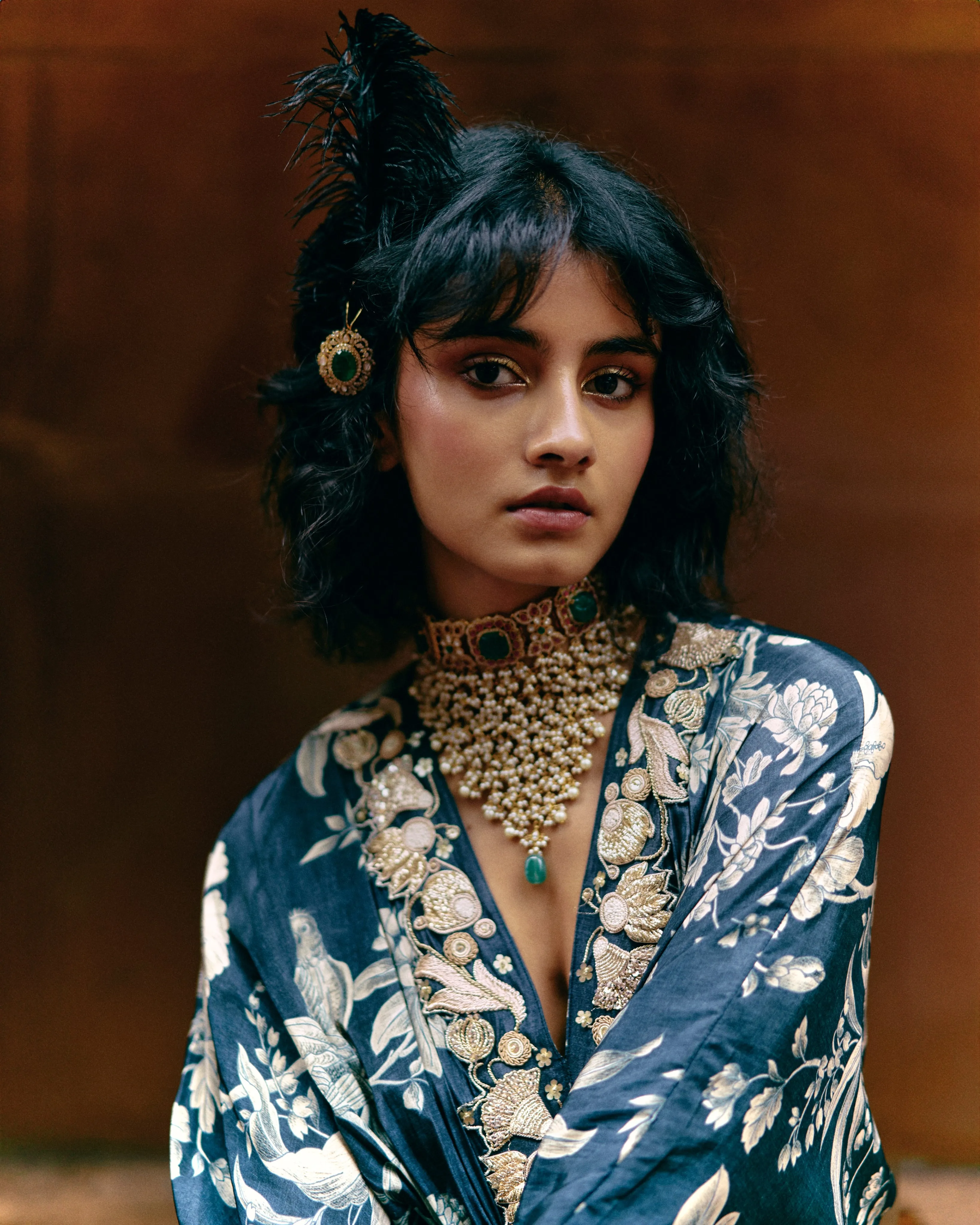 Floral Jaal Print Kaftan Set