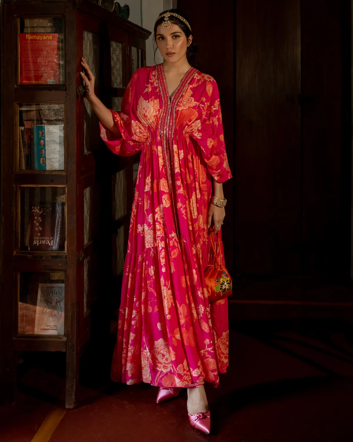 Flourishing Floral Jaal Kaftan Set