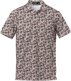 Golf Polo Shirts for Men Golf Polos Vintage Funny Mens Polo Shirts Short Sleeve Button Up Shirt