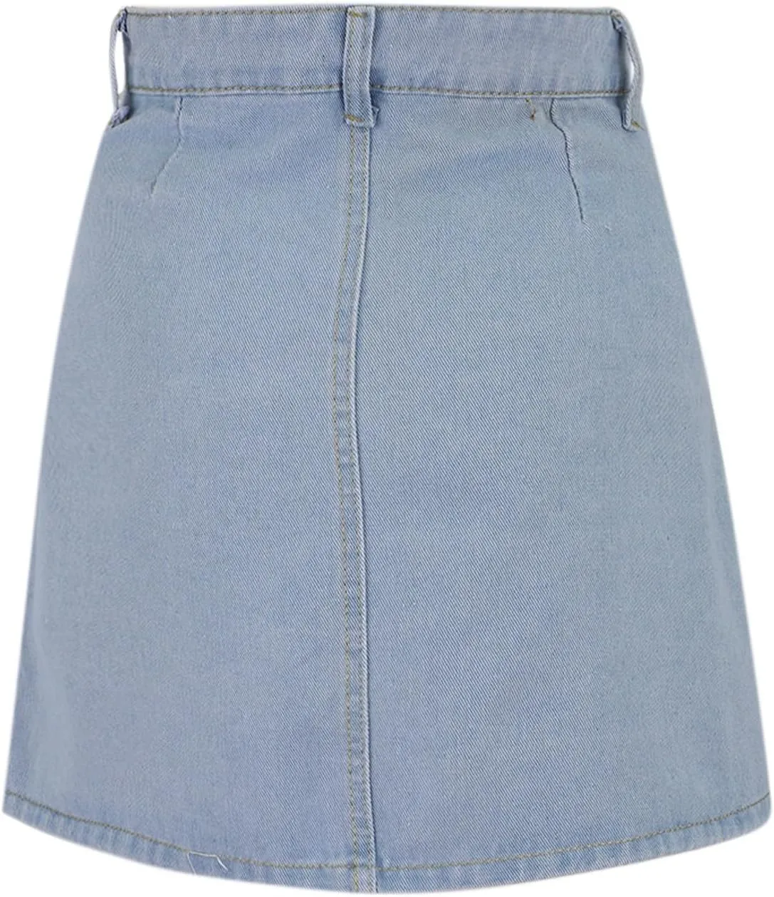 Jean Skirts for Women Denim High Waisted Trendy Stretchy Button Front Short Pencil Skirt with Patch Pockets