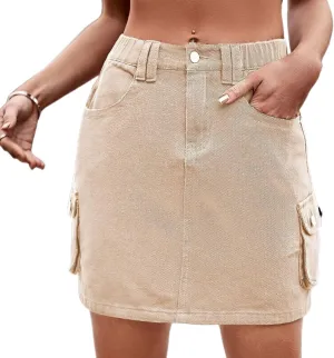 Jean Skirts for Women High Waisted Denim Shorts Trendy Knee Length Short Jean Dress Summer Casual Bottom Short Pant