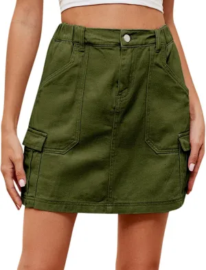 Juniors Loose Fit Faux Denim Skirts for Women Midi Knee Length Western High Cut A Line Basic Winter Fall 2024