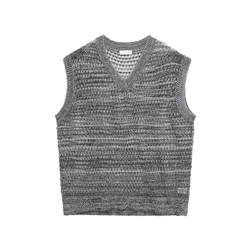 Jusho Retro Gradient  V-neck Knit Vest