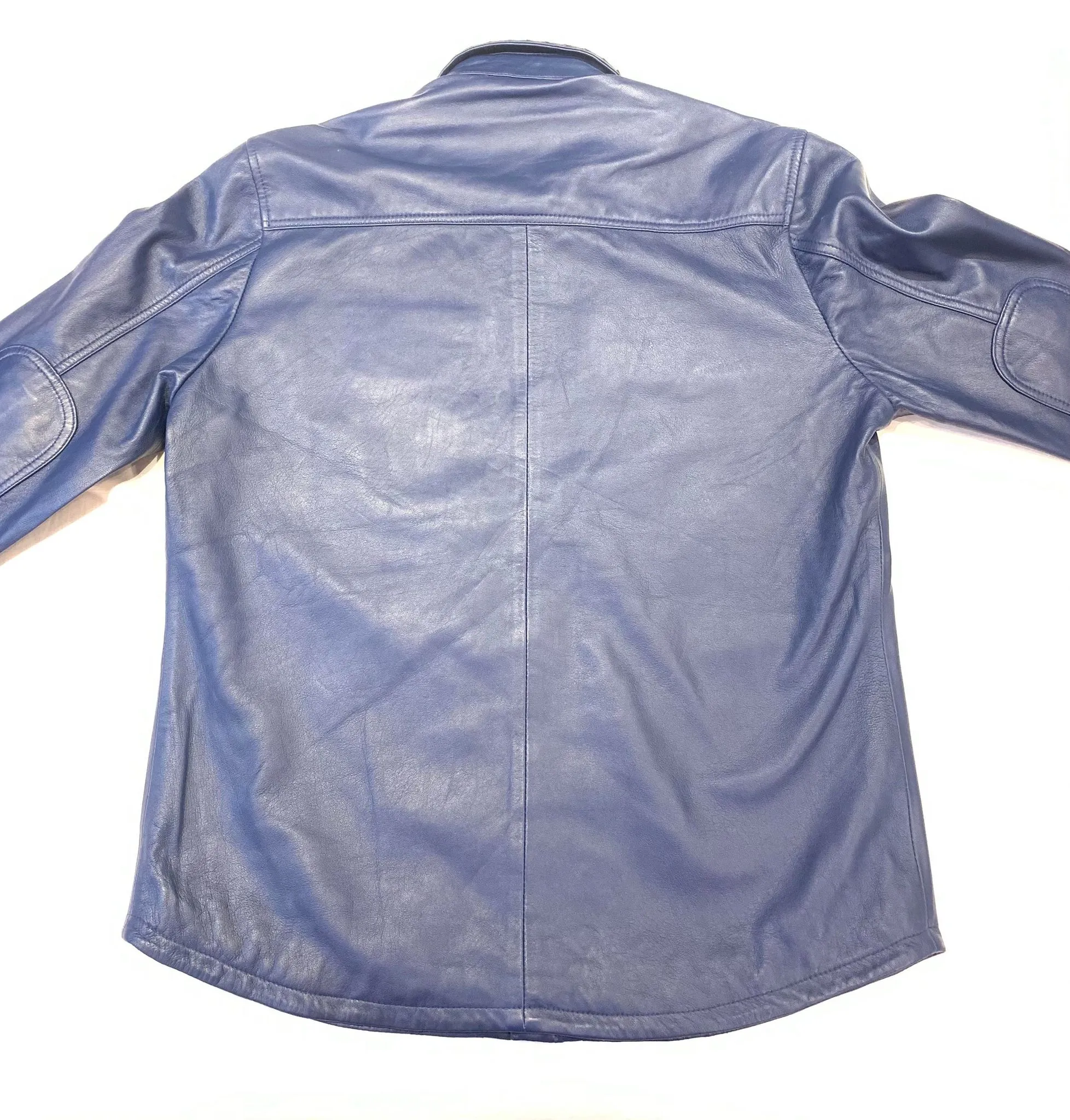 Kashani Men's Navy Blue Alligator/Lambskin Button-Up Shirt