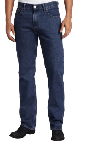 Levi's Men´s 505 Regular Fit Straight Leg Mid Rise Dark Stonewash Jeans