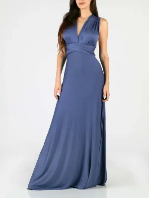 Light Navy Multi Style Convertible Maxi Dress