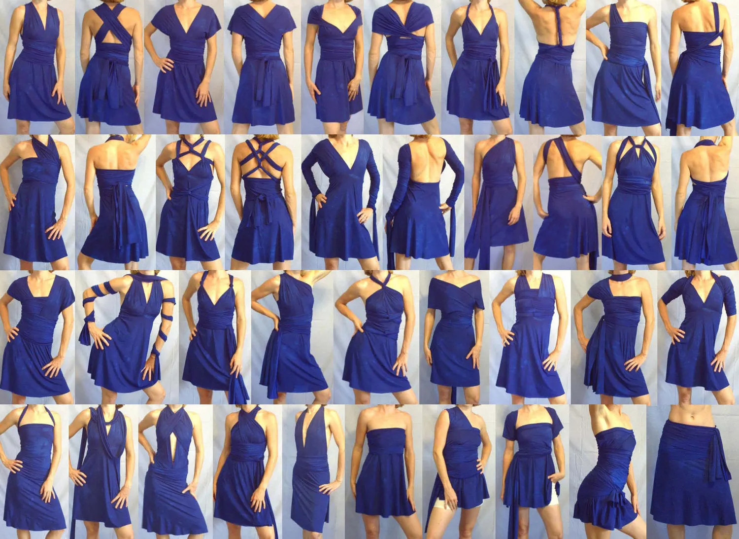 Light Navy Multi Style Convertible Maxi Dress