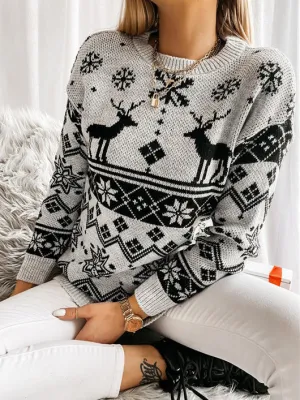 Long Sleeve Knitted Xmas Sweater