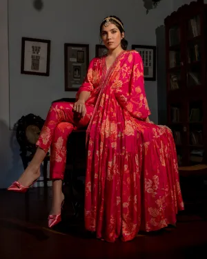 Maternity Flourishing Floral Jaal Kaftan Set