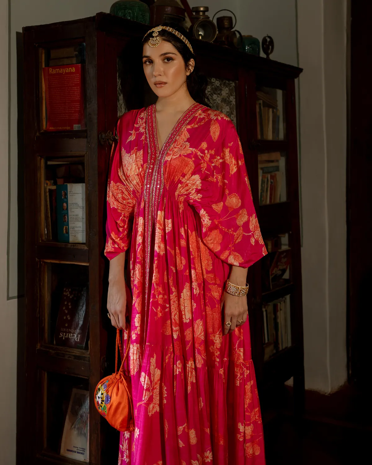 Maternity Flourishing Floral Jaal Kaftan Set