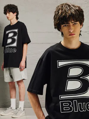 Men'S B Blue Print Tees