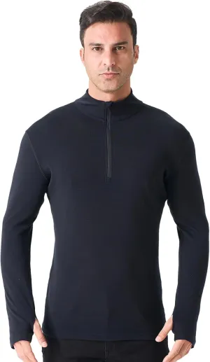 Merino Protect Merino Wool Base Layer Mens Soft Quarter Zip Pullover Sweaters Heavyweight Long Sleeve Shirt Hiking Hunting
