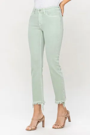 Mid Rise Slim Straight Jeans