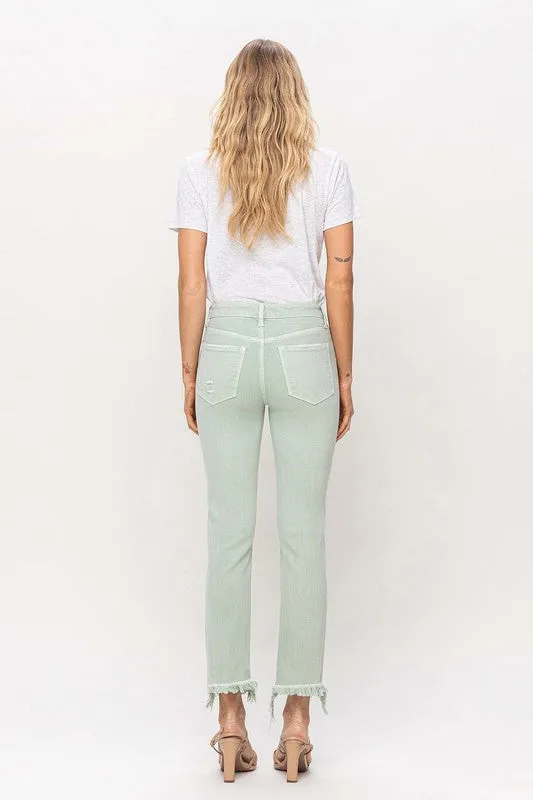 Mid Rise Slim Straight Jeans