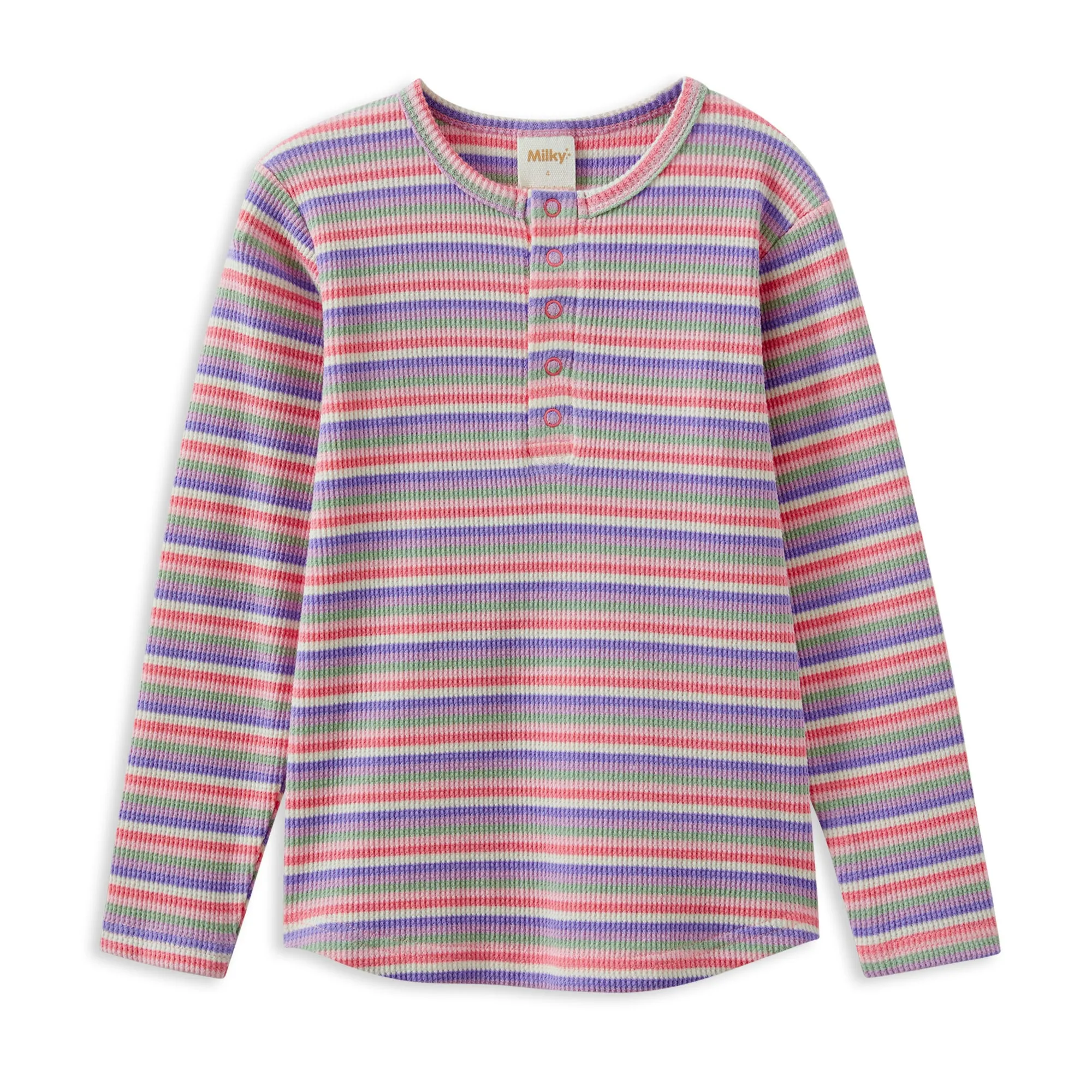 Milky Stripe Waffle Henley