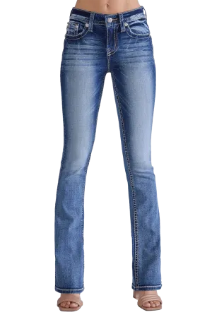 Miss Me Women's Curvy Flare Stretch Jeans
