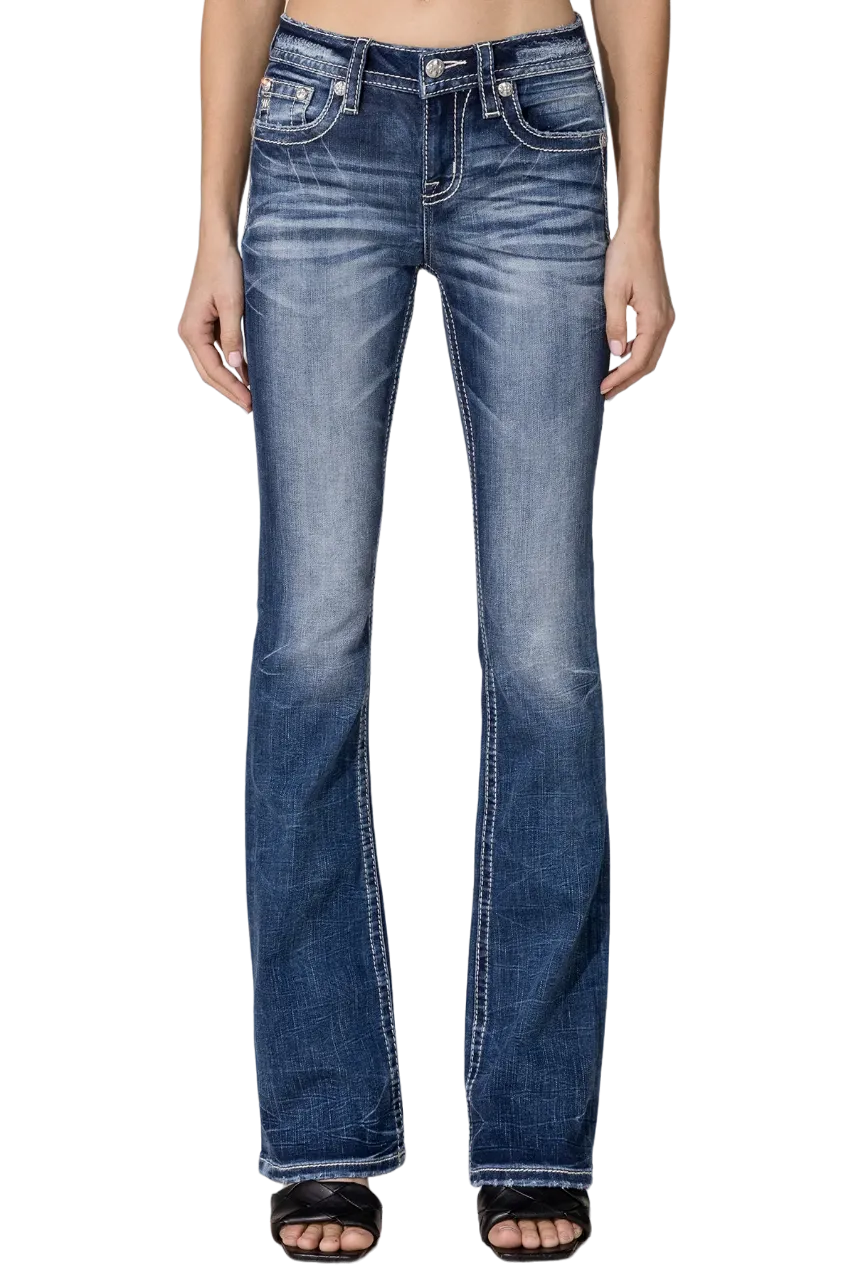 Miss Me Women's Fall Fleur De Lis Bootcut Jean