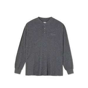 Polar Skate Co. Rib Henley Longsleeve Dark Grey Heather