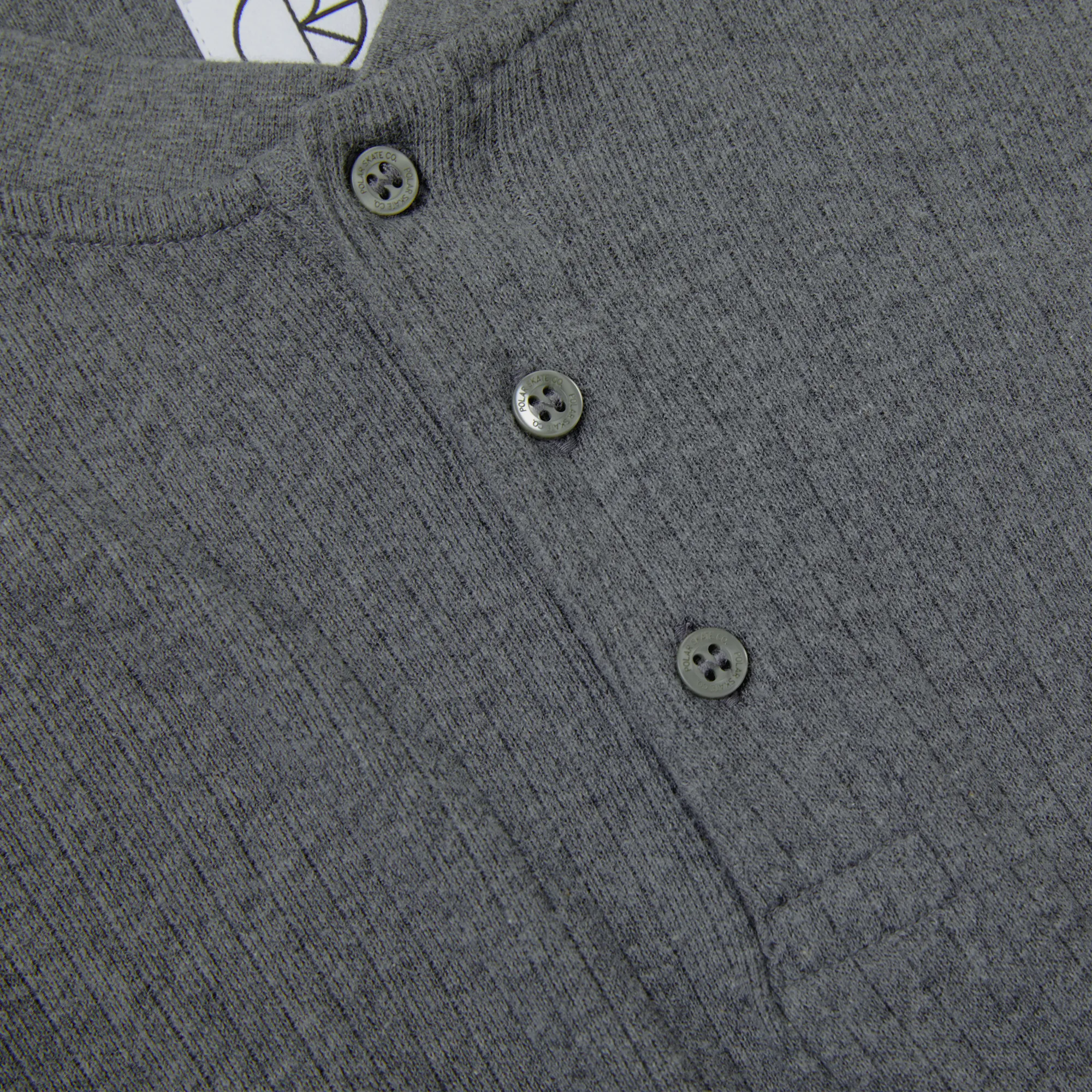 Polar Skate Co. Rib Henley Longsleeve Dark Grey Heather