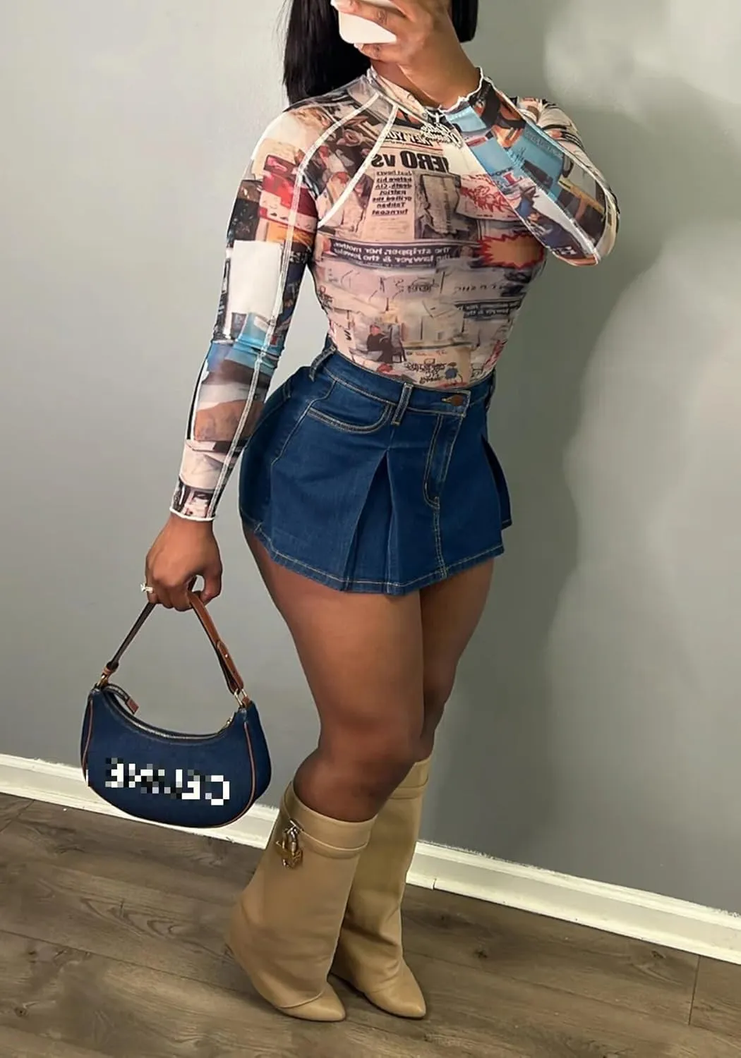 Ptorlio Women Summer High Waisted Denim Jean Mini Skorts Stretchy Pleated Skirt Shorts Y2K
