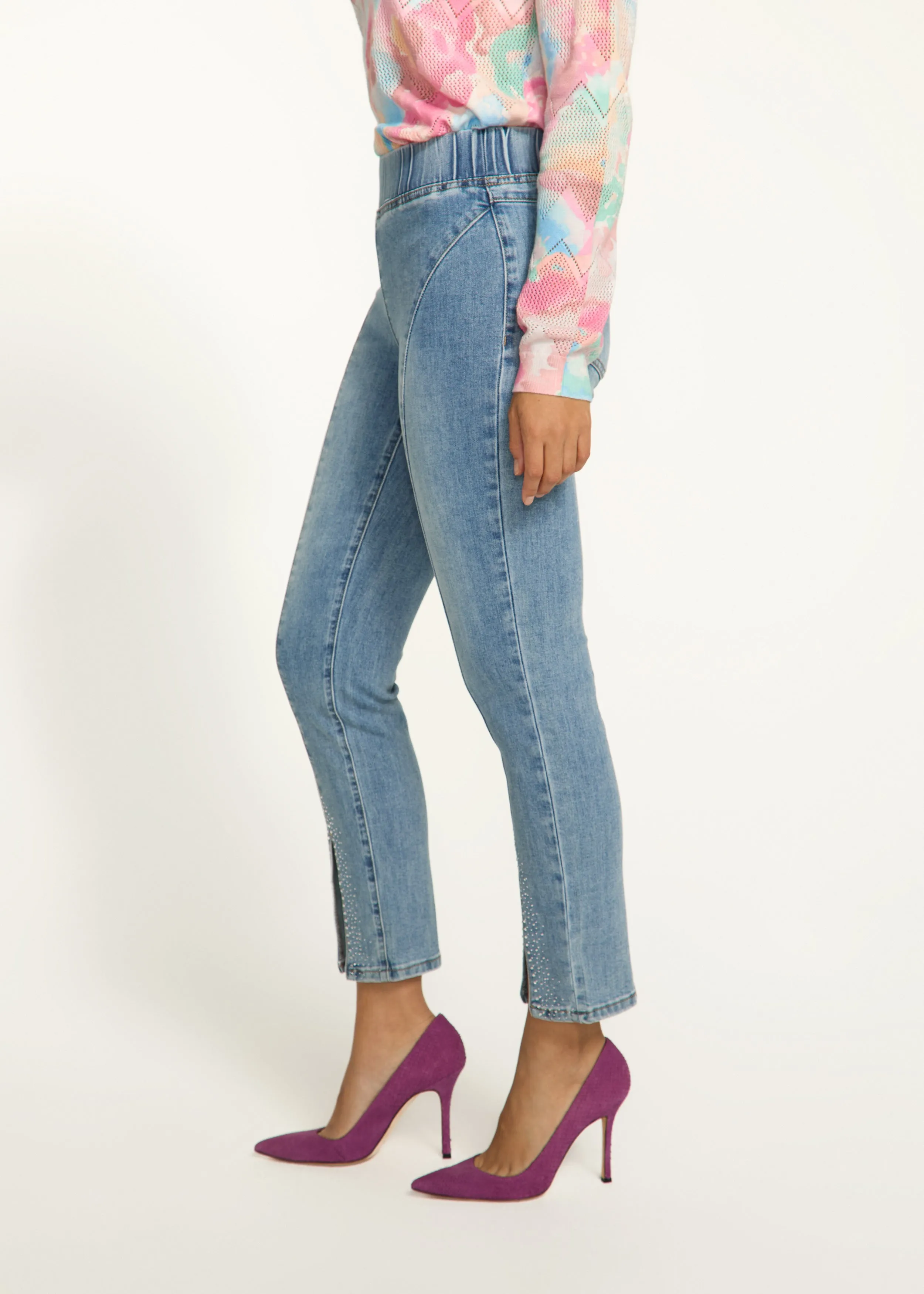 Pull-On Pencil Ankle Denim, Indigo