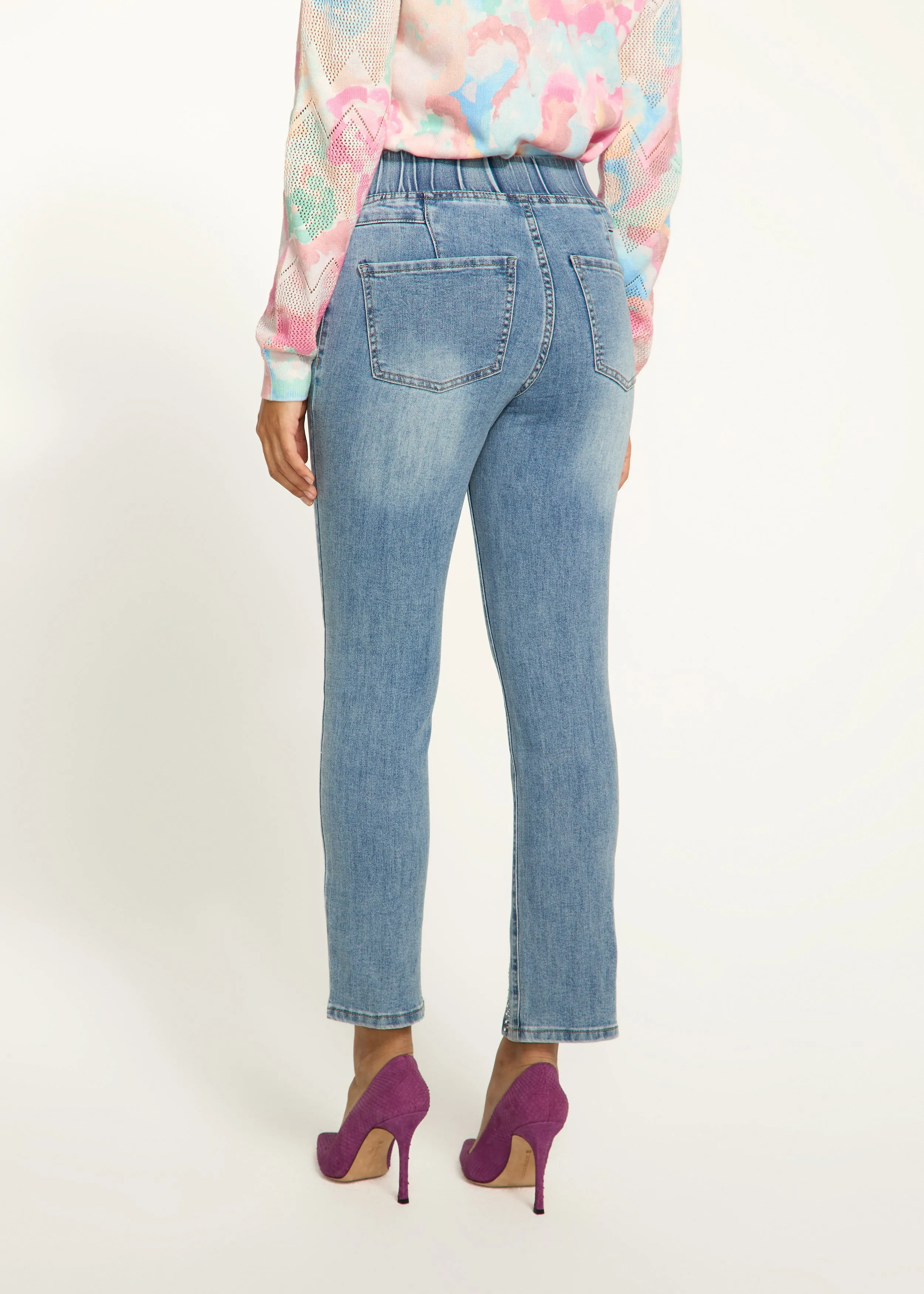 Pull-On Pencil Ankle Denim, Indigo
