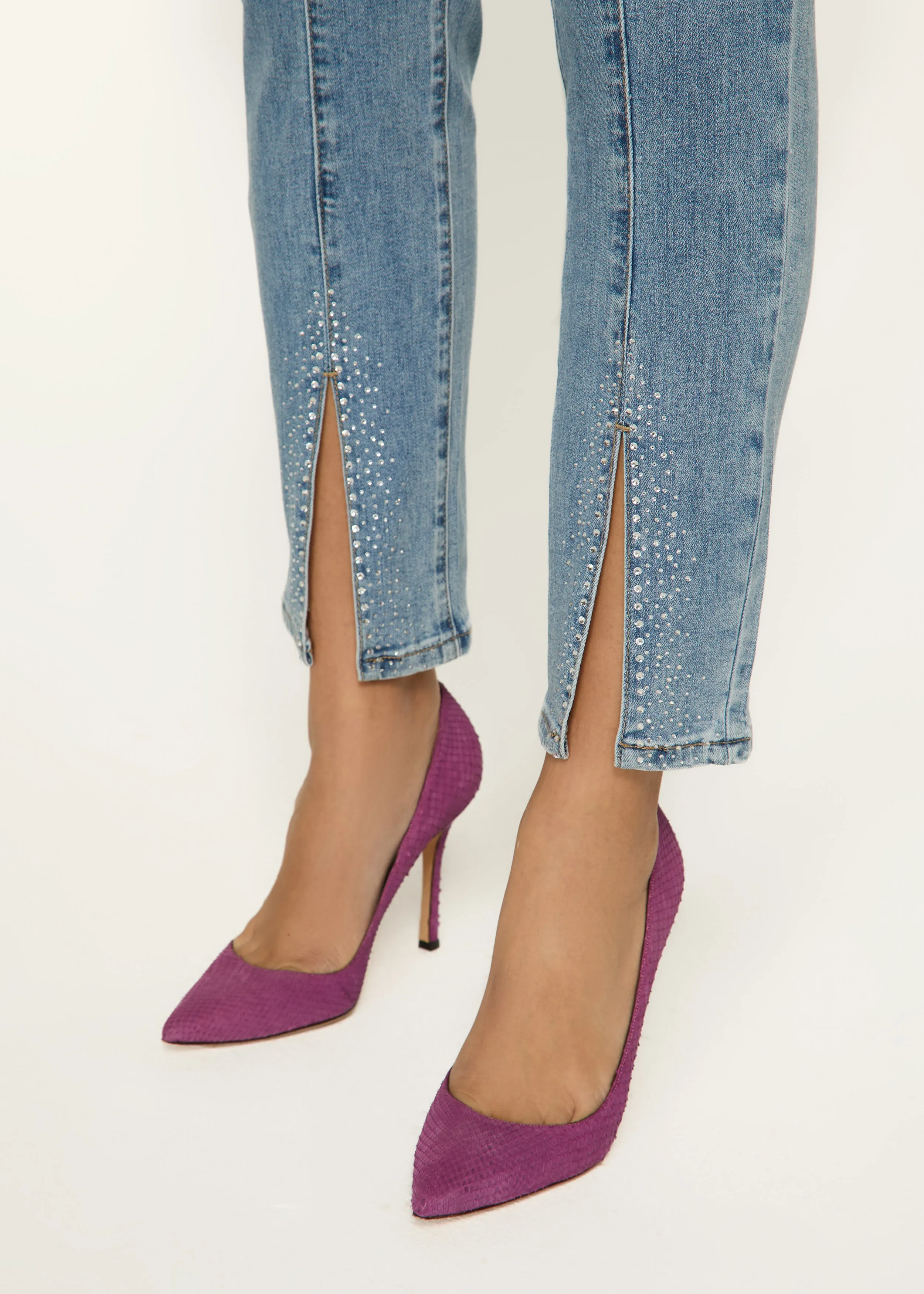 Pull-On Pencil Ankle Denim, Indigo