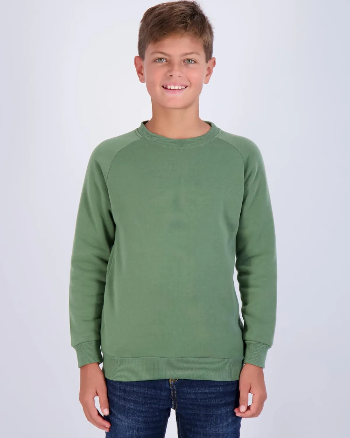 Real Essentials 3 Pack Boys' Fleece Crew Neck Long Sleeve Sweatshirt - Soft Pullover Sweaters for Youth Kids Boys & Girls