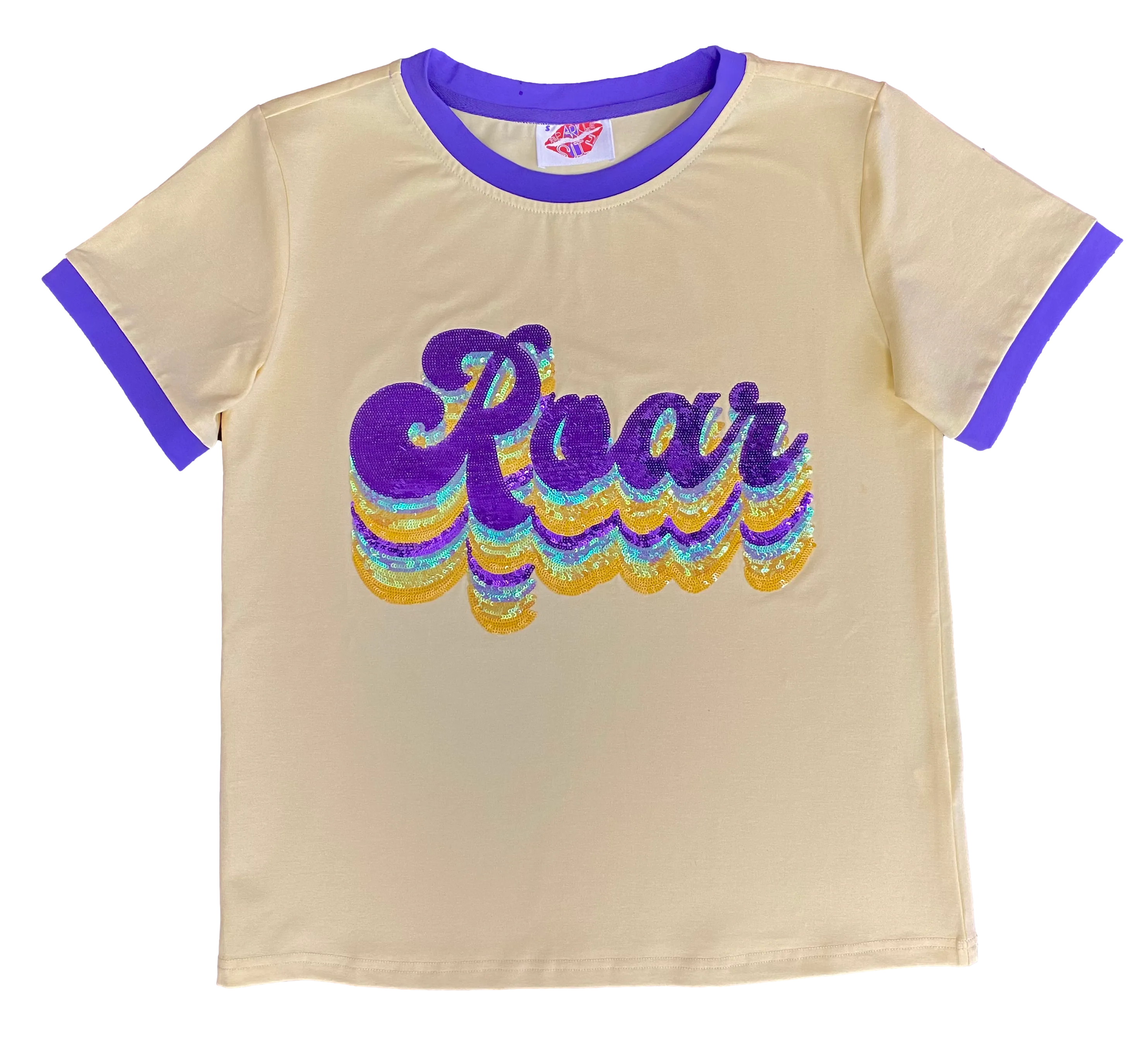 Retro Purple and Gold ROAR Tee