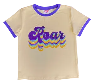 Retro Purple and Gold ROAR Tee