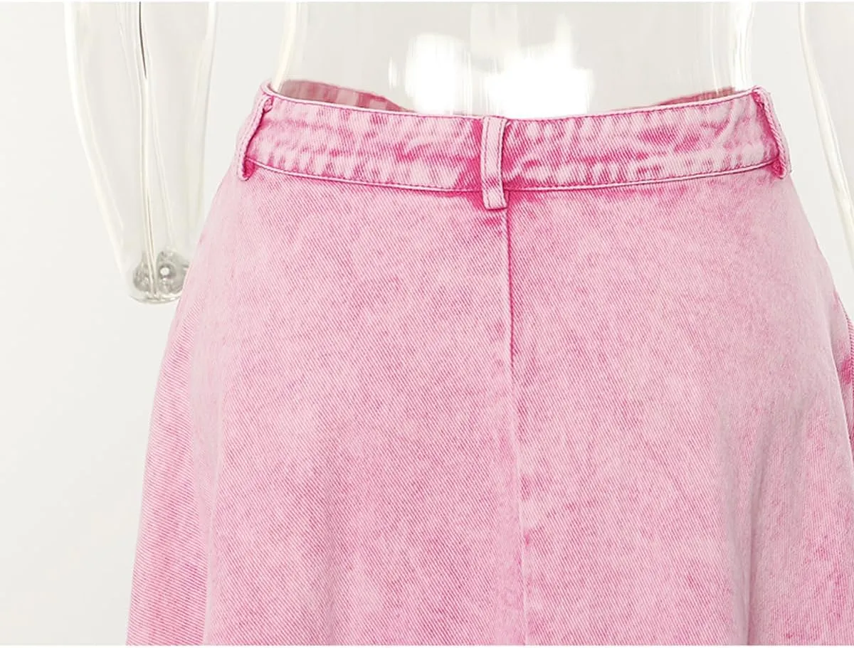 Women's denim skirt Fashion long high waisted midi skirt