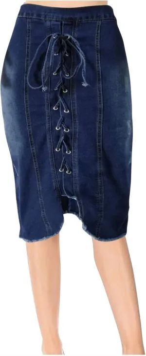 Womens Skirt for Women Linen Denim Western Pencil Midi Knee Length Skirt 2025 Regular Fit
