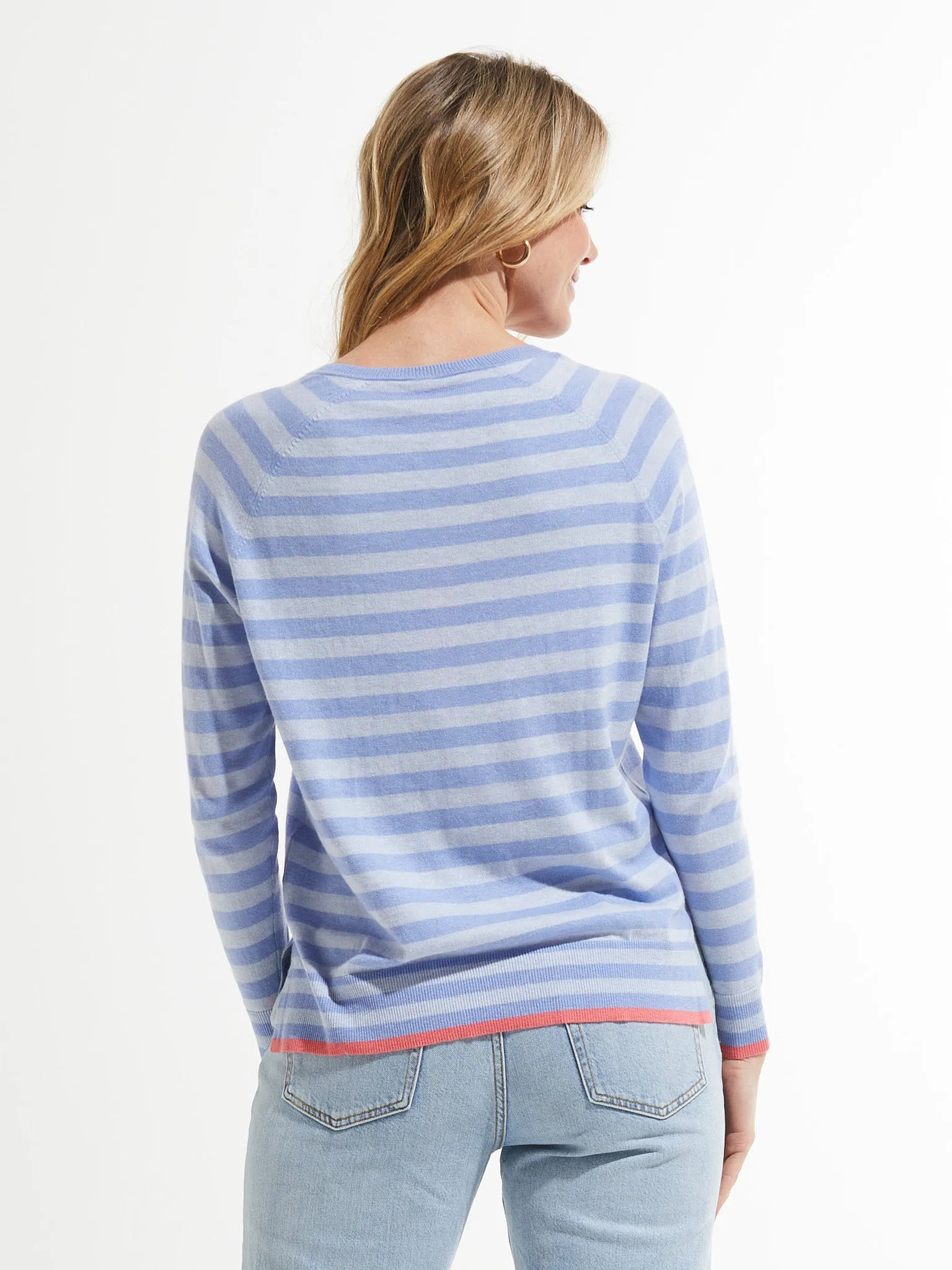 Zaket & Plover Stripe V-Neck Sweater Final Clearance